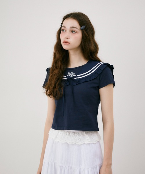 idem(イデム)の「idem frill sailor collar / セーラーカラー付け襟(付け襟・レディース・ホワイト/ネイビー・FREE)」の19枚目の写真
