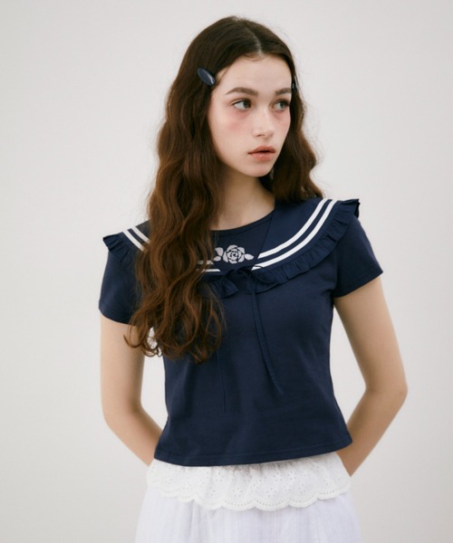 idem(イデム)の「idem frill sailor collar / セーラーカラー付け襟(付け襟・レディース・ホワイト/ネイビー・FREE)」の17枚目の写真