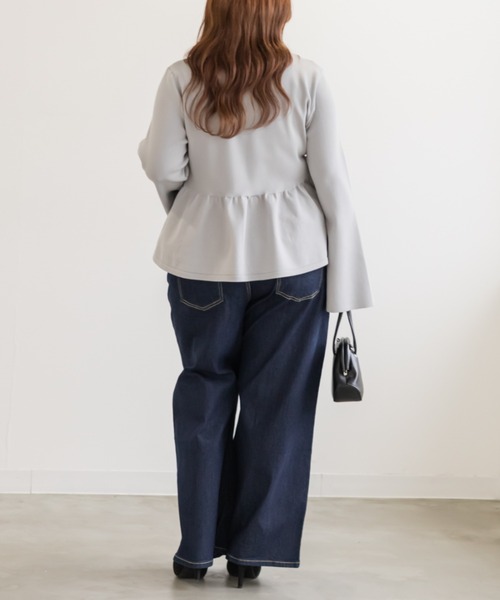 CLETTE(クレット)の「CLETTEオリジナルペプラムリボンニットプルオーバー(ニット/セーター・レディース・ブラック/ラベンダー/グレー・4L/3L/LL)」の11枚目の写真