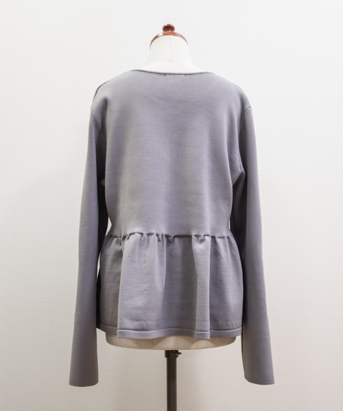CLETTE(クレット)の「CLETTEオリジナルペプラムリボンニットプルオーバー(ニット/セーター・レディース・ブラック/ラベンダー/グレー・4L/3L/LL)」の17枚目の写真