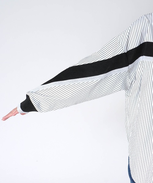 Three Four Time(スリーフォータイム)の「バックヨークテープブラウス(シャツ/ブラウス・レディース・ピンク/オフホワイト/ブルー・FREE)」の7枚目の写真