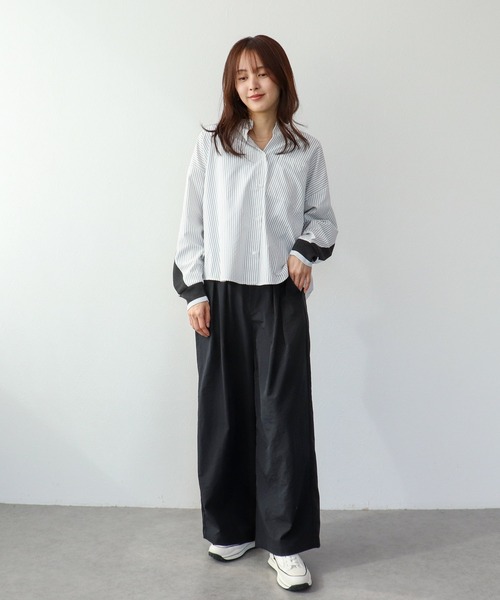 Three Four Time(スリーフォータイム)の「バックヨークテープブラウス(シャツ/ブラウス・レディース・ピンク/オフホワイト/ブルー・FREE)」の21枚目の写真