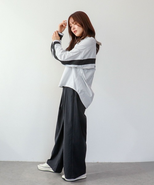 Three Four Time(スリーフォータイム)の「バックヨークテープブラウス(シャツ/ブラウス・レディース・ピンク/オフホワイト/ブルー・FREE)」の22枚目の写真