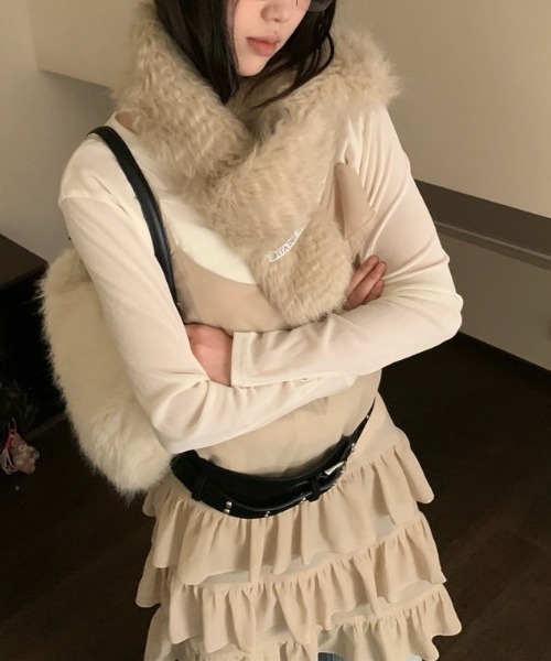 LADY LIKE(レディライク)の「イレギュラーヘムシアーキャミワンピース(ワンピース・レディース・グレー/アイボリー・M)」の19枚目の写真