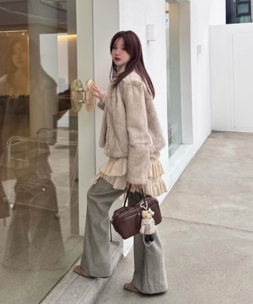 LADY LIKE(レディライク)の「イレギュラーヘムシアーキャミワンピース(ワンピース・レディース・グレー/アイボリー・M)」の15枚目の写真