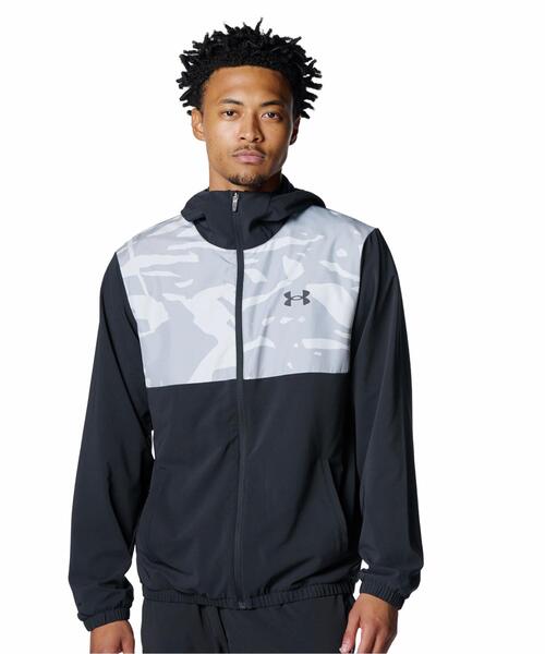 UNDER ARMOUR(アンダーアーマー)の「UAウーブン フルジップ フーディド ジャケット(ベースボール/メンズ)(その他アウター・メンズ・グレー・3XL/L/M/XL/2XL/S)」の1枚目の写真