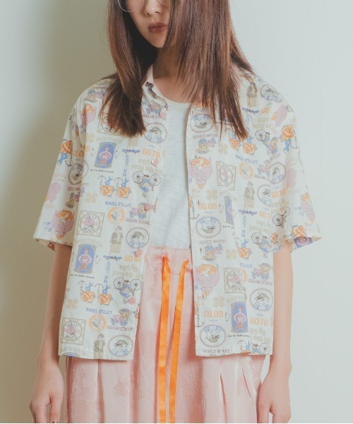 GO TO HOLLYWOOD(ゴートゥーハリウッド)の「Satin Shirt(シャツ/ブラウス・レディース・ブラック/オフホワイト・M/L)」の6枚目の写真