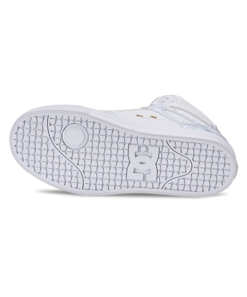 DC SHOES(ディーシーシューズ)の「DC SHOES メンズ PURE HIGH-TOP SE SN フットウェア スニーカー 【2026年春夏モデル】/DCハイカットロゴスニーカー(スニーカー・メンズ・ホワイト系その他/ホワイト×ゴールド・23cm/23.5cm/24cm/24.5cm/25cm/25.5cm/26cm/26.5cm/27cm/27.5cm/28cm/28.5cm/29cm/30cm)」の4枚目の写真