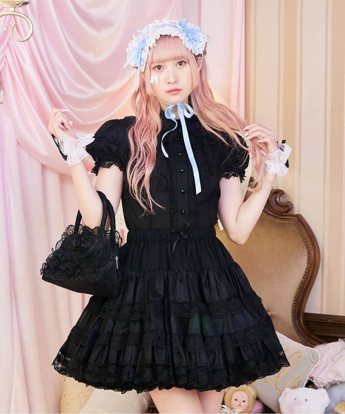 BODYLINE(ボディライン)の「ミディ丈ボリューミーレースパニエ(スカート・レディース・ホワイト/オフホワイト/ブラック・M)」の21枚目の写真