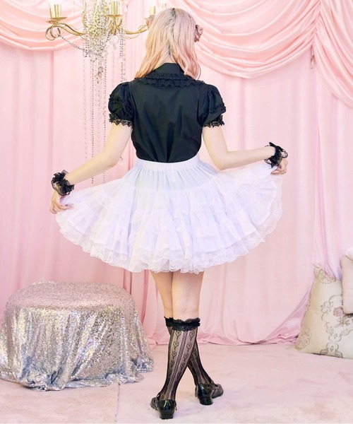 BODYLINE(ボディライン)の「ミディ丈ボリューミーレースパニエ(スカート・レディース・ホワイト/オフホワイト/ブラック・M)」の18枚目の写真