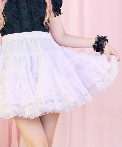 BODYLINE(ボディライン)の「ミディ丈ボリューミーレースパニエ(スカート・レディース・ホワイト/オフホワイト/ブラック・M)」の19枚目の写真