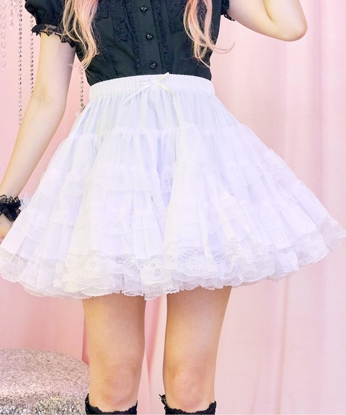 BODYLINE(ボディライン)の「ミディ丈ボリューミーレースパニエ(スカート・レディース・ホワイト/オフホワイト/ブラック・M)」の20枚目の写真
