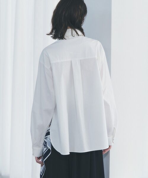 Editt by YECCA VECCA(エディットバイイェッカヴェッカ)の「スカーフデザインアシメシャツ(シャツ/ブラウス・レディース・ストライプ/ホワイト・FREE)」の7枚目の写真