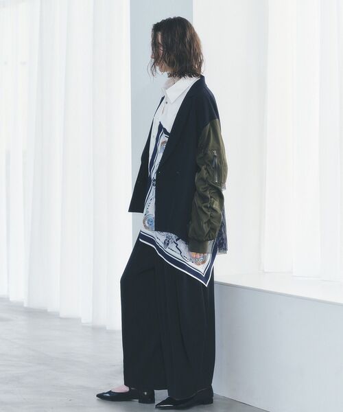 Editt by YECCA VECCA(エディットバイイェッカヴェッカ)の「スカーフデザインアシメシャツ(シャツ/ブラウス・レディース・ストライプ/ホワイト・FREE)」の18枚目の写真