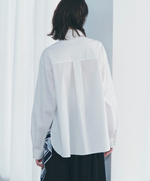 Editt by YECCA VECCA(エディットバイイェッカヴェッカ)の「スカーフデザインアシメシャツ(シャツ/ブラウス・レディース・ストライプ/ホワイト・FREE)」の5枚目の写真