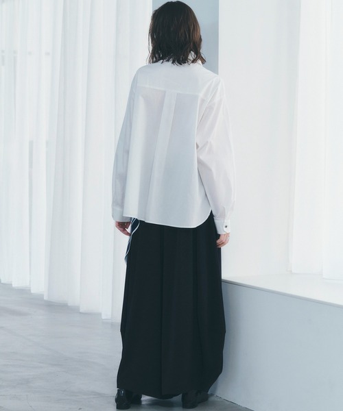 Editt by YECCA VECCA(エディットバイイェッカヴェッカ)の「スカーフデザインアシメシャツ(シャツ/ブラウス・レディース・ストライプ/ホワイト・FREE)」の10枚目の写真