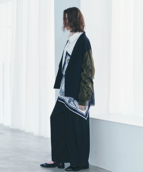 Editt by YECCA VECCA(エディットバイイェッカヴェッカ)の「スカーフデザインアシメシャツ(シャツ/ブラウス・レディース・ストライプ/ホワイト・FREE)」の16枚目の写真