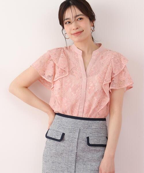 PINKY&DIANNE(ピンキーアンドダイアン)の「◆フラワーレースコンビブラウス(シャツ/ブラウス・レディース・ホワイト/ピンク/ブルー系その他3・38)」の1枚目の写真