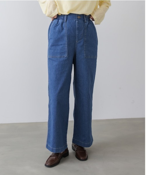 Bou Jeloud（ブージュルード）の「ストレッチデニムベイカー（デニムパンツ・レディース・ネイビー/ブルー・M）」の2枚目の写真