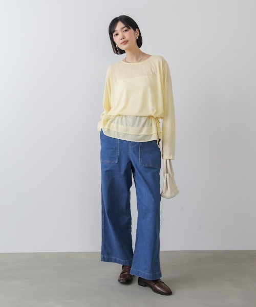 Bou Jeloud（ブージュルード）の「ストレッチデニムベイカー（デニムパンツ・レディース・ネイビー/ブルー・M）」の4枚目の写真