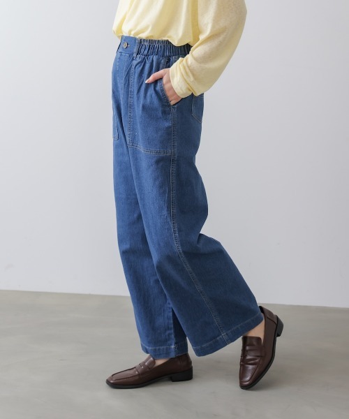 Bou Jeloud（ブージュルード）の「ストレッチデニムベイカー（デニムパンツ・レディース・ネイビー/ブルー・M）」の5枚目の写真