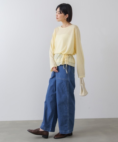 Bou Jeloud（ブージュルード）の「ストレッチデニムベイカー（デニムパンツ・レディース・ネイビー/ブルー・M）」の6枚目の写真