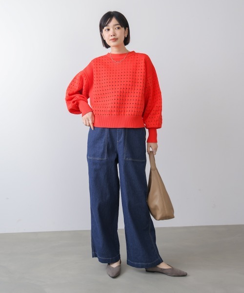 Bou Jeloud（ブージュルード）の「ストレッチデニムベイカー（デニムパンツ・レディース・ネイビー/ブルー・M）」の16枚目の写真