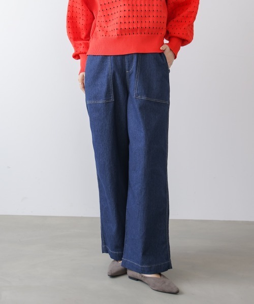 Bou Jeloud（ブージュルード）の「ストレッチデニムベイカー（デニムパンツ・レディース・ネイビー/ブルー・M）」の18枚目の写真