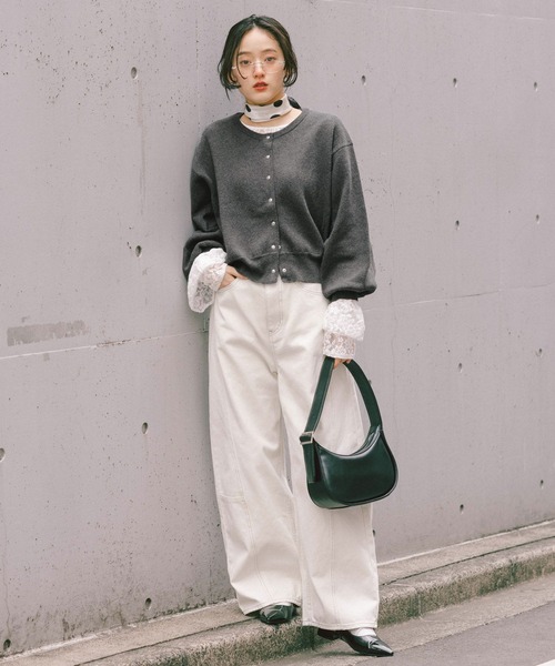 RAGEBLUE（レイジブルー）の「＜Bloomy Yarn Knit＞コットンドルマンニットカーディガン（カーディガン/ボレロ・レディース・グレー/ライトブルー/レッド/ピンク・FREE）」の12枚目の写真