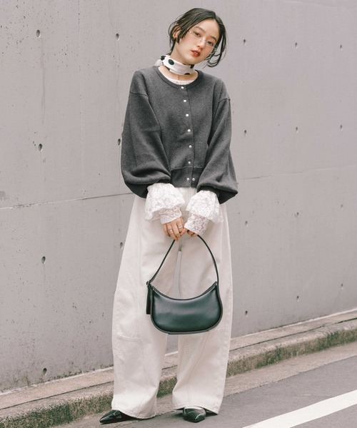 RAGEBLUE（レイジブルー）の「＜Bloomy Yarn Knit＞コットンドルマンニットカーディガン（カーディガン/ボレロ・レディース・グレー/ライトブルー/レッド/ピンク・FREE）」の11枚目の写真