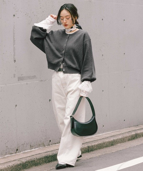 RAGEBLUE（レイジブルー）の「＜Bloomy Yarn Knit＞コットンドルマンニットカーディガン（カーディガン/ボレロ・レディース・グレー/ライトブルー/レッド/ピンク・FREE）」の10枚目の写真