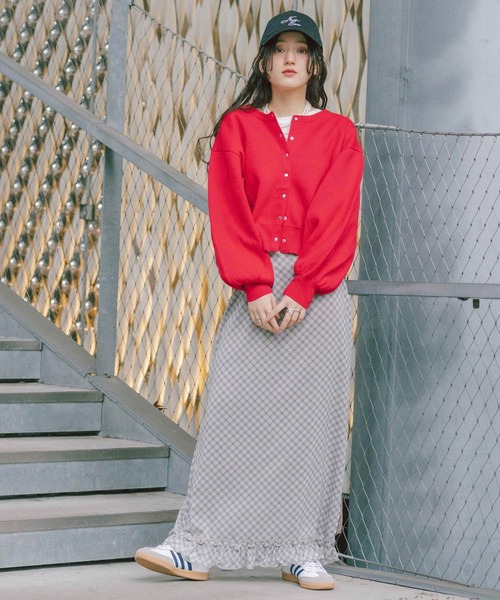 RAGEBLUE（レイジブルー）の「＜Bloomy Yarn Knit＞コットンドルマンニットカーディガン（カーディガン/ボレロ・レディース・グレー/ライトブルー/レッド/ピンク・FREE）」の22枚目の写真