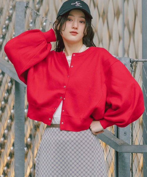 RAGEBLUE（レイジブルー）の「＜Bloomy Yarn Knit＞コットンドルマンニットカーディガン（カーディガン/ボレロ・レディース・グレー/ライトブルー/レッド/ピンク・FREE）」の19枚目の写真