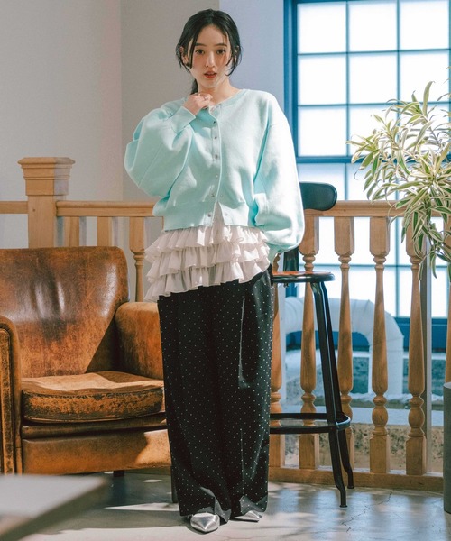 RAGEBLUE（レイジブルー）の「＜Bloomy Yarn Knit＞コットンドルマンニットカーディガン（カーディガン/ボレロ・レディース・グレー/ライトブルー/レッド/ピンク・FREE）」の18枚目の写真