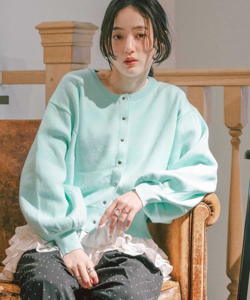 RAGEBLUE（レイジブルー）の「＜Bloomy Yarn Knit＞コットンドルマンニットカーディガン（カーディガン/ボレロ・レディース・グレー/ライトブルー/レッド/ピンク・FREE）」の15枚目の写真