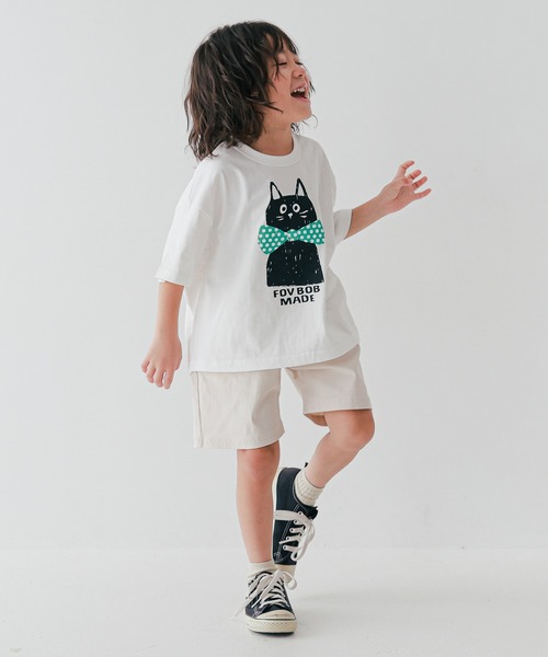 FOV(フォブ)の「フォブ F/B CAT Tシャツ(Tシャツ/カットソー・キッズ・ベージュ系その他/サックスブルー/ホワイト・130cm/120cm/110cm/100cm/90cm)」の8枚目の写真