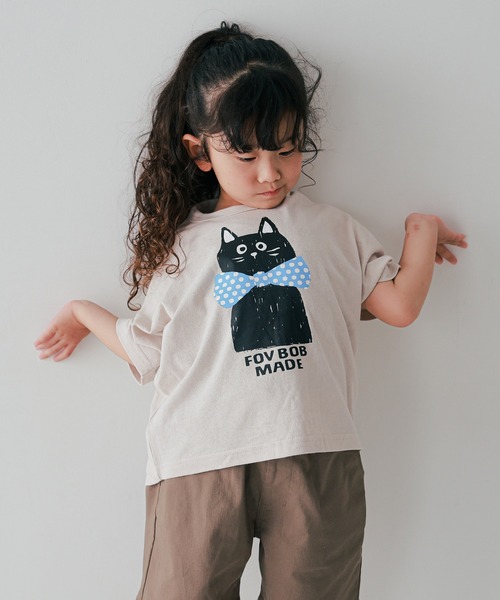 FOV(フォブ)の「フォブ F/B CAT Tシャツ(Tシャツ/カットソー・キッズ・ベージュ系その他/サックスブルー/ホワイト・130cm/120cm/110cm/100cm/90cm)」の14枚目の写真