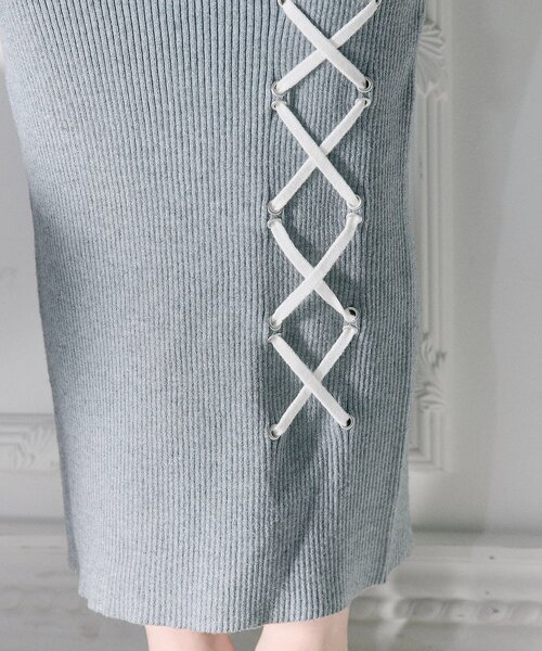 Belle Charme】Neck Ribbon Mermaid Knit Onepiece 【公式通販】