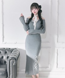 Belle Charme】Nosleeve Frill Onepiece（ワンピース）｜OLIVE des