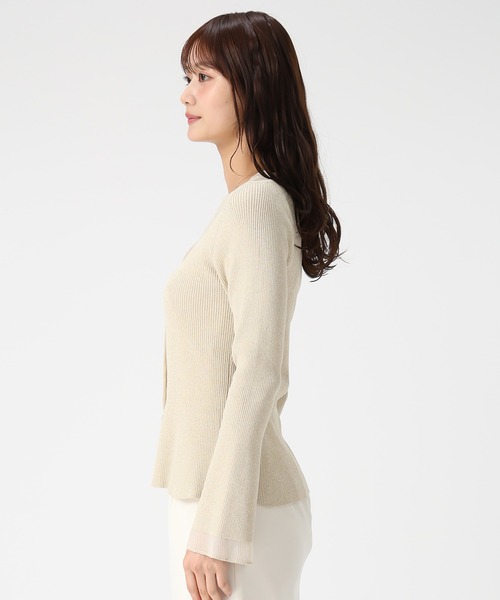 MISCH MASCH（ミッシュマッシュ）の「2026春夏新作 ラメシアーペプラムカーディガン（カーディガン/ボレロ・レディース・ピンク/イエロー/ネイビー・ﾌﾘ-）」の19枚目の写真