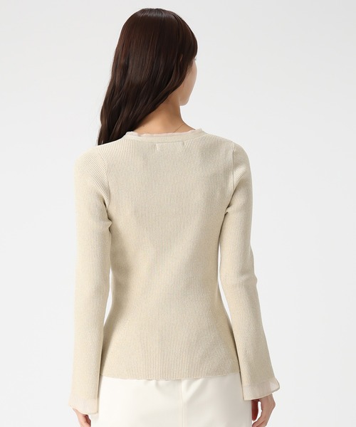 MISCH MASCH（ミッシュマッシュ）の「2026春夏新作 ラメシアーペプラムカーディガン（カーディガン/ボレロ・レディース・ピンク/イエロー/ネイビー・ﾌﾘ-）」の20枚目の写真