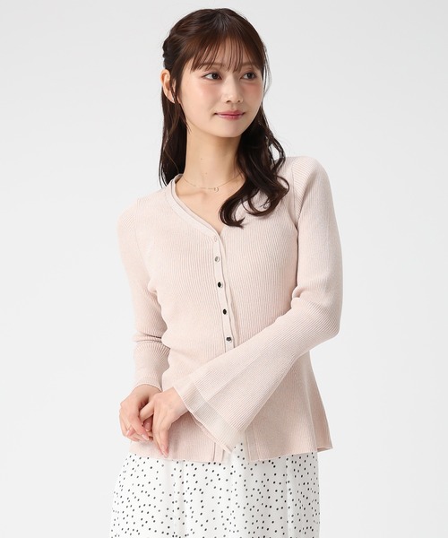 MISCH MASCH（ミッシュマッシュ）の「2026春夏新作 ラメシアーペプラムカーディガン（カーディガン/ボレロ・レディース・ピンク/イエロー/ネイビー・ﾌﾘ-）」の16枚目の写真