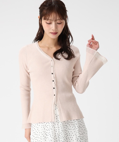 MISCH MASCH（ミッシュマッシュ）の「2026春夏新作 ラメシアーペプラムカーディガン（カーディガン/ボレロ・レディース・ピンク/イエロー/ネイビー・ﾌﾘ-）」の17枚目の写真