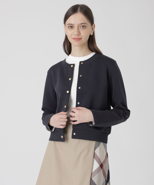 BLUE LABEL CRESTBRIDGE(ブルーレーベルクレストブリッジ)の「ダンボールカーディガン(カーディガン/ボレロ・レディース・ダークネイビー/グレー系その他/ホワイト・40/38)」の3枚目の写真