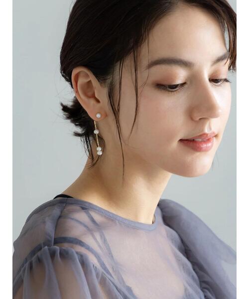 Te chichi（テチチ）の「パールチェーンピアス（ピアス（両耳用）・レディース・オフホワイト・F）」の3枚目の写真