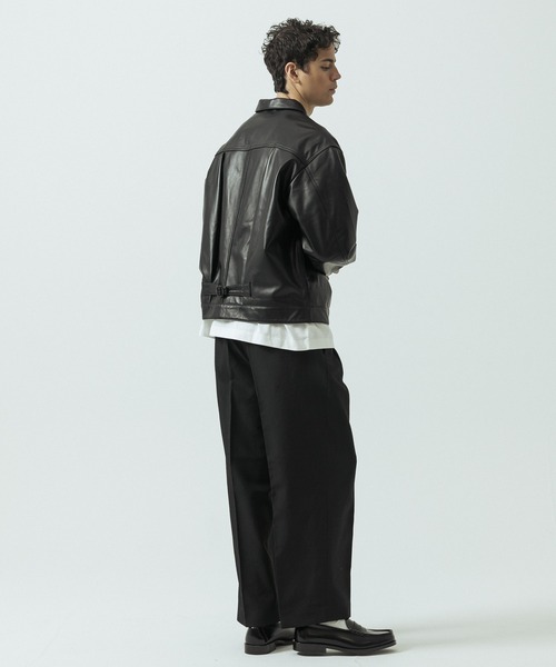 ZOZO限定】 SLICK/スリック Sheep Leather Trucker Jacket/シープ