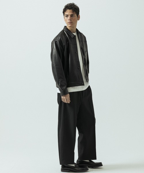 ZOZO限定】 SLICK/スリック Sheep Leather Trucker Jacket/シープ