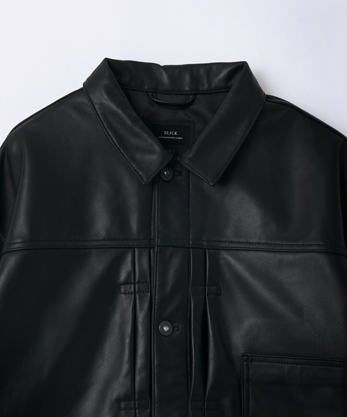 ZOZO限定】 SLICK/スリック Sheep Leather Trucker Jacket/シープ