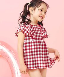 apres les cours | 【UVカット】シャーリングフリルワンピース水着_ジュニア対応(水着)