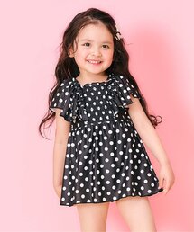 apres les cours | 【UVカット】シャーリングフリルワンピース水着(水着)
